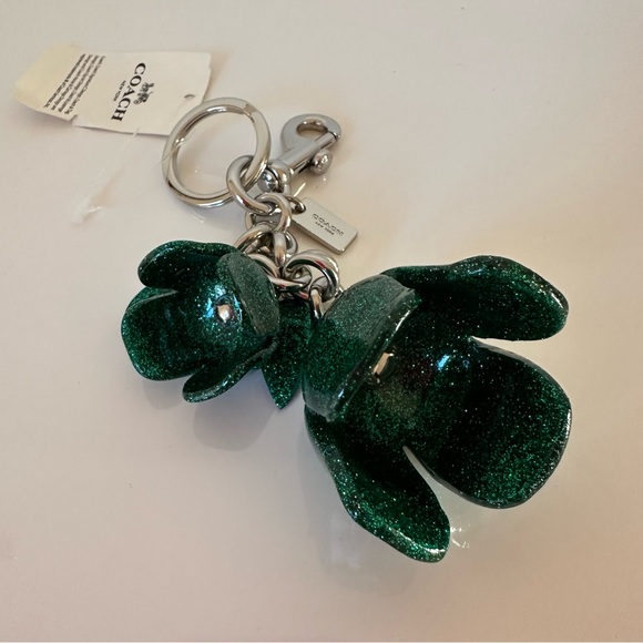 Coach New York Green Flower Keychain - Picture 7 of 8
